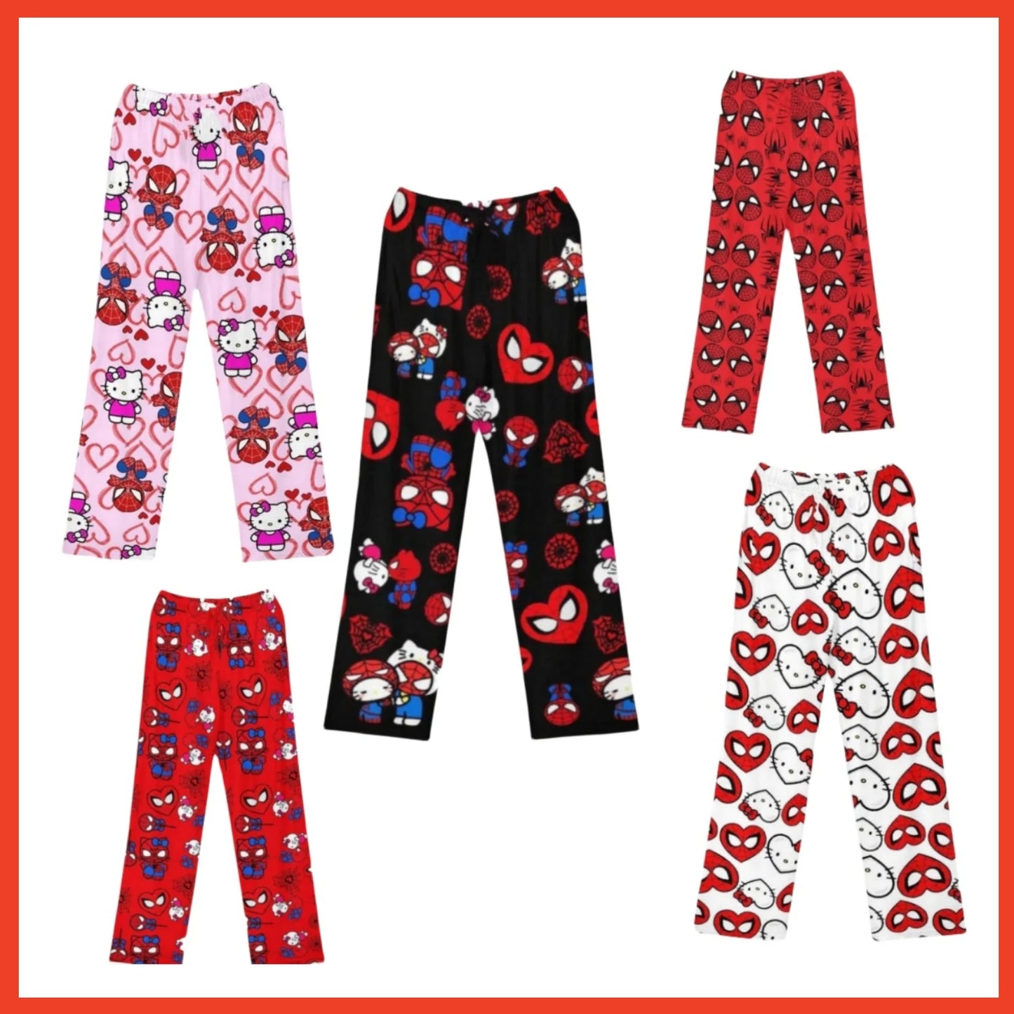 Miniso Spiderman Hello Kitty Cartoon Donna Pigiama Pantaloni Lunghi Primavera/Estate Edizione Coreana Casa Tempo Libero Coppia Pantaloni Pantaloni da Notte