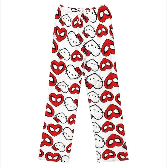 Miniso Spiderman Hello Kitty Cartoon Donna Pigiama Pantaloni Lunghi Primavera/Estate Edizione Coreana Casa Tempo Libero Coppia Pantaloni Pantaloni da Notte