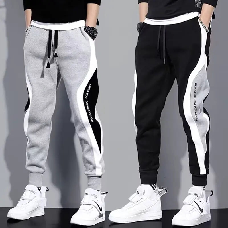 Men Black Pants Hip Hop Drawstring Jogger Fashion Comfortable Trousers Male Casual Sweatpants Loose Elastic Waist Sportswear