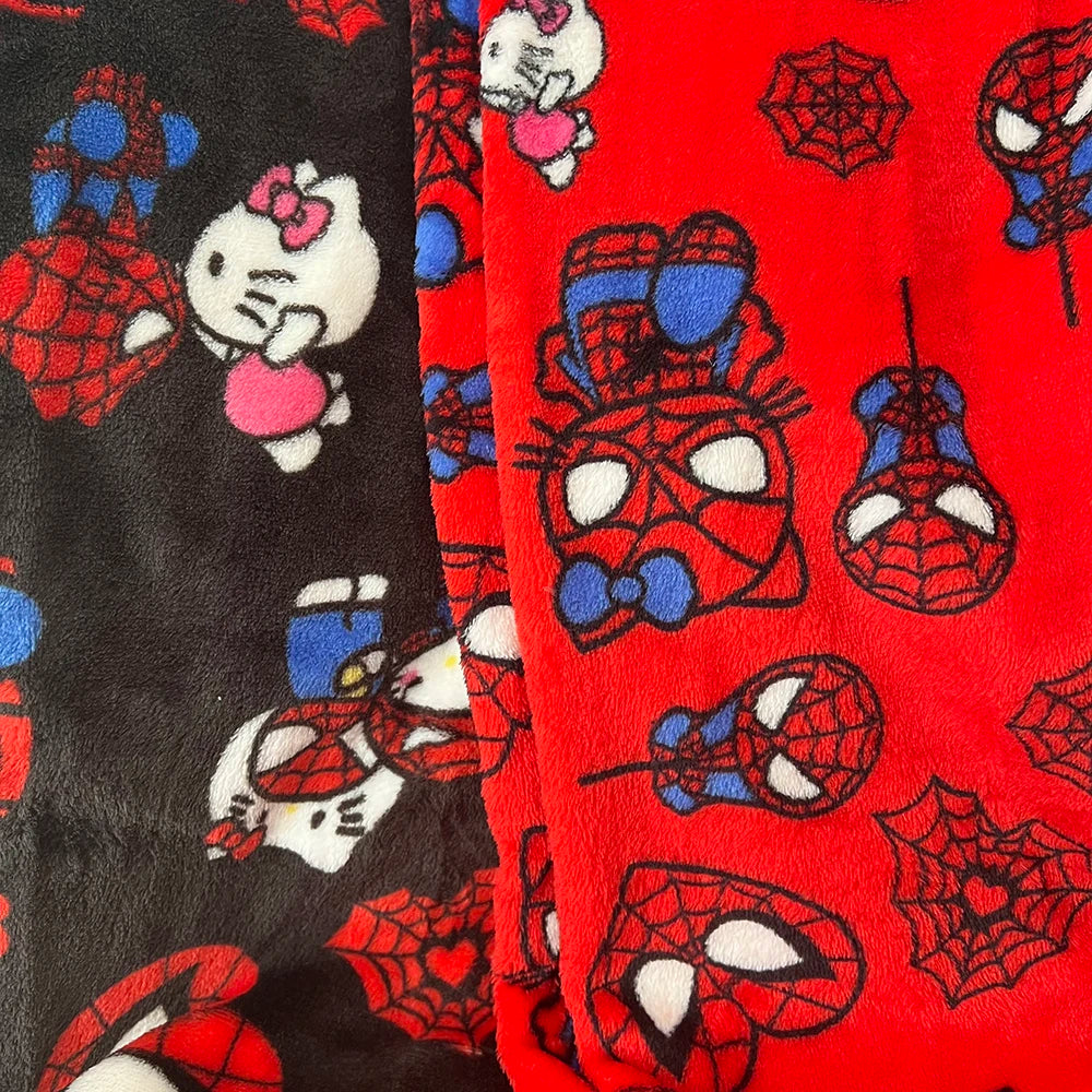 2024 New Spider Man Sleeping Pants Anime Hello Kitty Pajama Pants Flannel Soft Casual Pants Cartoon Home Trousers Couple Gifts